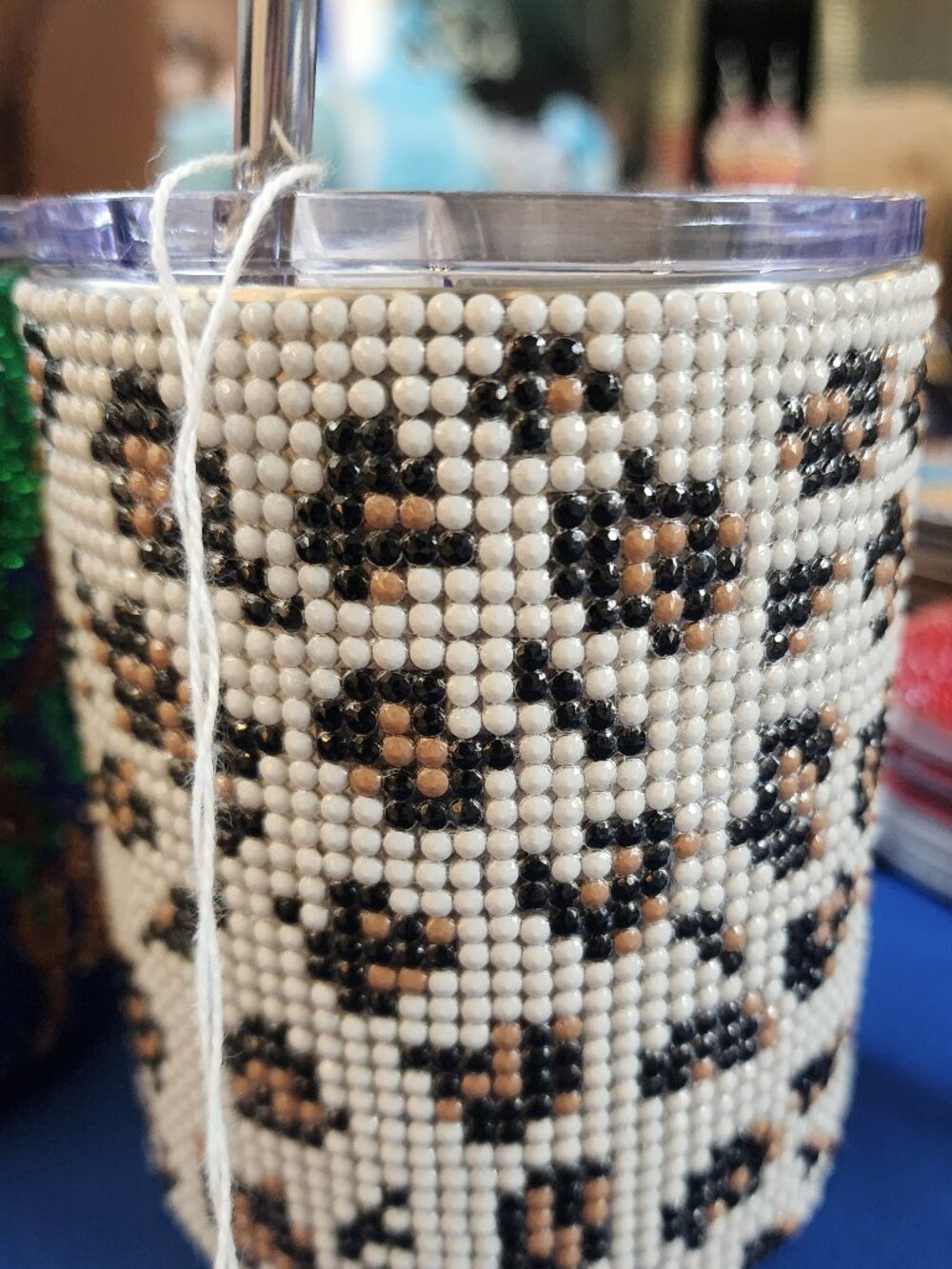 10oz Cheetah Print Diamond Art Cup